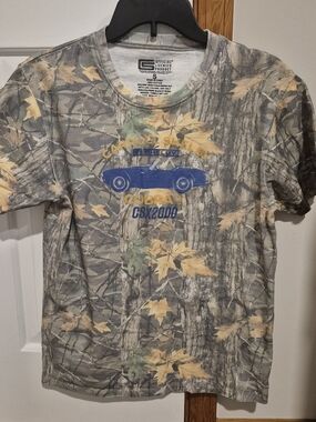 Shelby Camo Tee with Blue Shelby Cobra Graphic and Yellow Leaf Accents